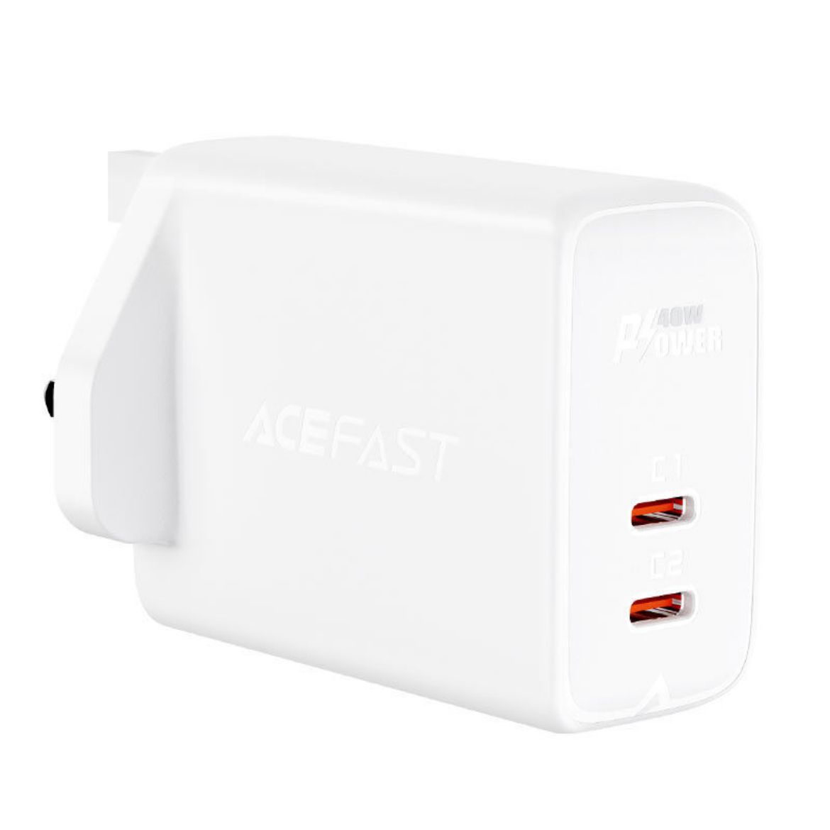 Picture of AceFast PD 40W Dual Port USB-C Power Adapter - White