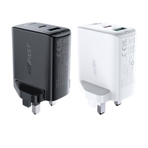 Picture of AceFast PD 32W Dual Port USB-C+USB-A Power Adapter - White