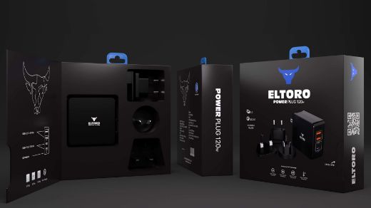 Picture of Eltoro Power Plug 120w Home Charger PD 3.0/QC 3.0 GaN with 4 Ports 2 USB-A/2 USB-C - Black