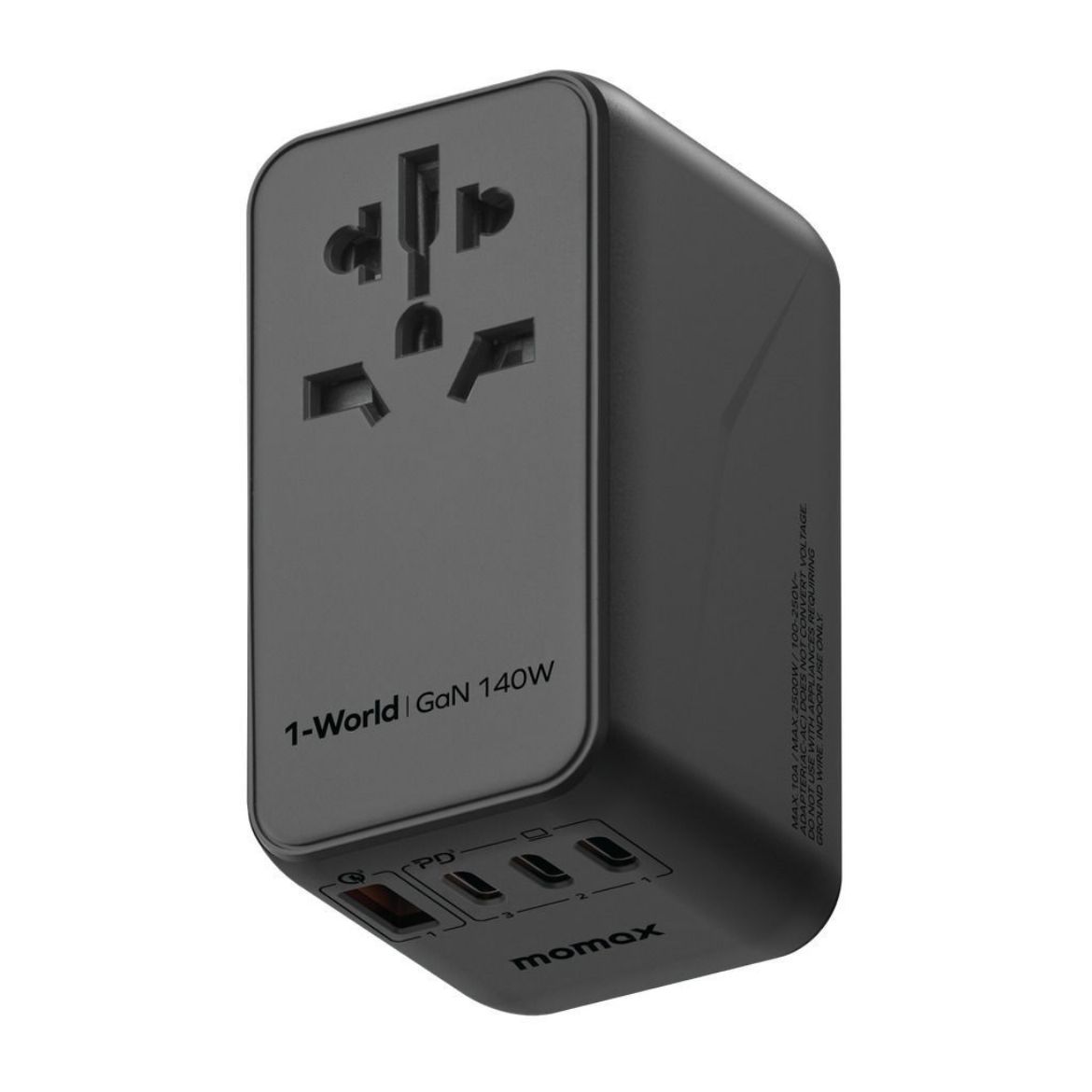 Picture of Momax 140W 4 Port Travel Adaptor - Black