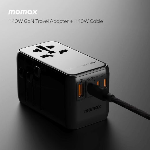 Picture of Momax 140W 4 Port Travel Adaptor - Black