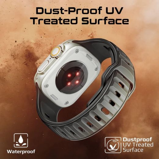 Picture of Promate Durable Two-Toned Silicone Sporty Watch Band for Apple Watch 42/44/45/49mm - Black