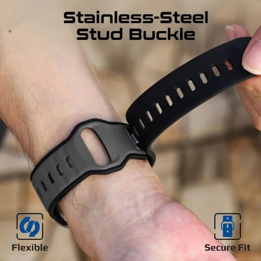 Picture of Promate Durable Two-Toned Silicone Sporty Watch Band for Apple Watch 42/44/45/49mm - Black